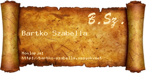 Bartko Szabella névjegykártya